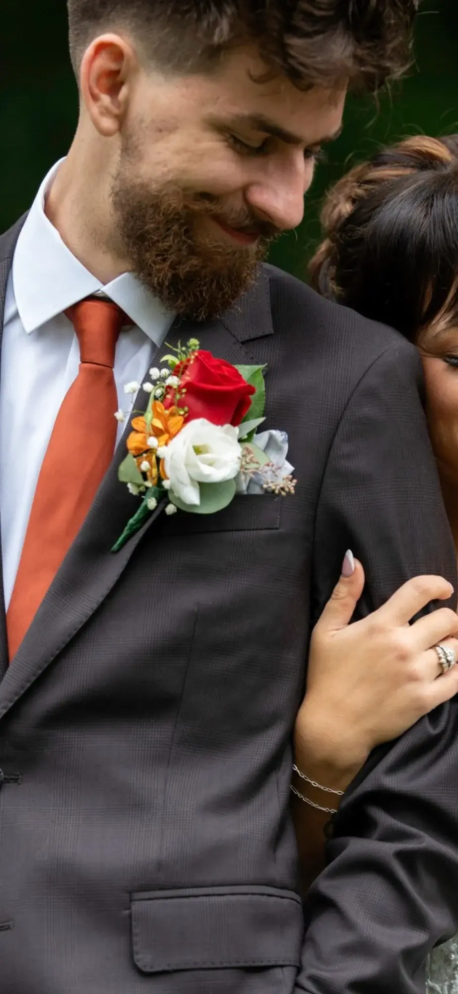 Wedding suit close-up